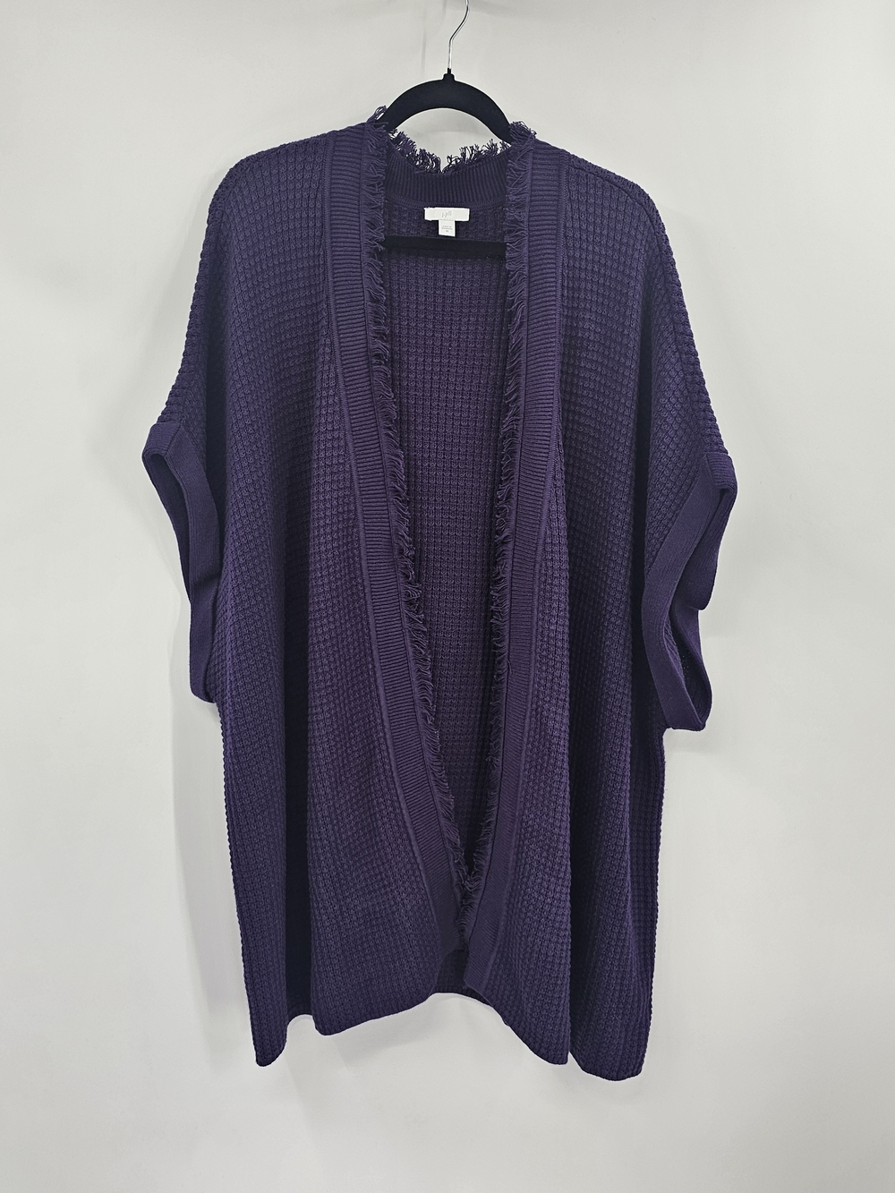 J.Jill Purple Waffle-Knit Open Cardigan Sweater Size 4X